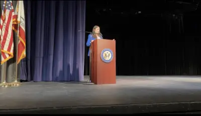 Rep. Jacobs fields questions on Trump resistance, Gaza at Clairemont town hall