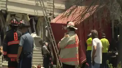 Several hospitalized after truck slams into building in Devens