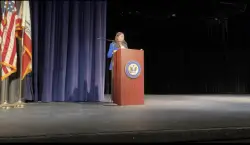 Rep. Jacobs fields questions on Trump resistance, Gaza at Clairemont town hall